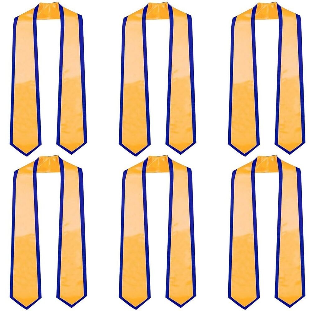 4140 6 Pack Graduation Honor Stoles,Unisex Adult Plain Graduation Stole
